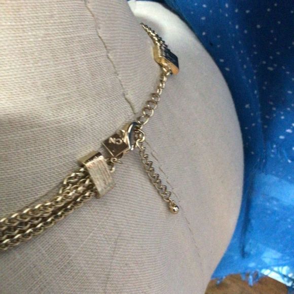 NWT Orange & Cream Necklace Chunky Chain & Interlinked Accents - Picture 2 of 15